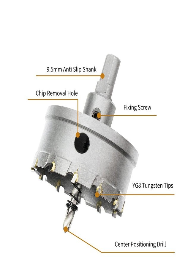 UPTODATETOOLS 65mm Carbide Hole Cutter, TCT Hole Saws for 2mm Stainless Steel Sheet Metal - Image 3